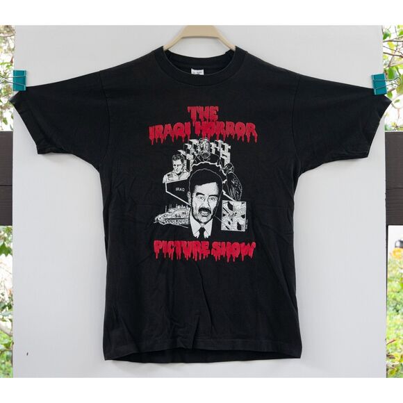 Vintage Gulf War Saddam Hussein The Iraqi Horror Picture Show T-Shirt Size L - Picture 1 of 9